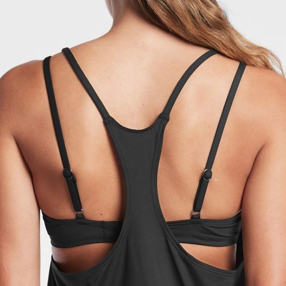 Athleta Seascape Blousy Tankini NWT Black 34D/DD Medium - Picture 7 of 7
